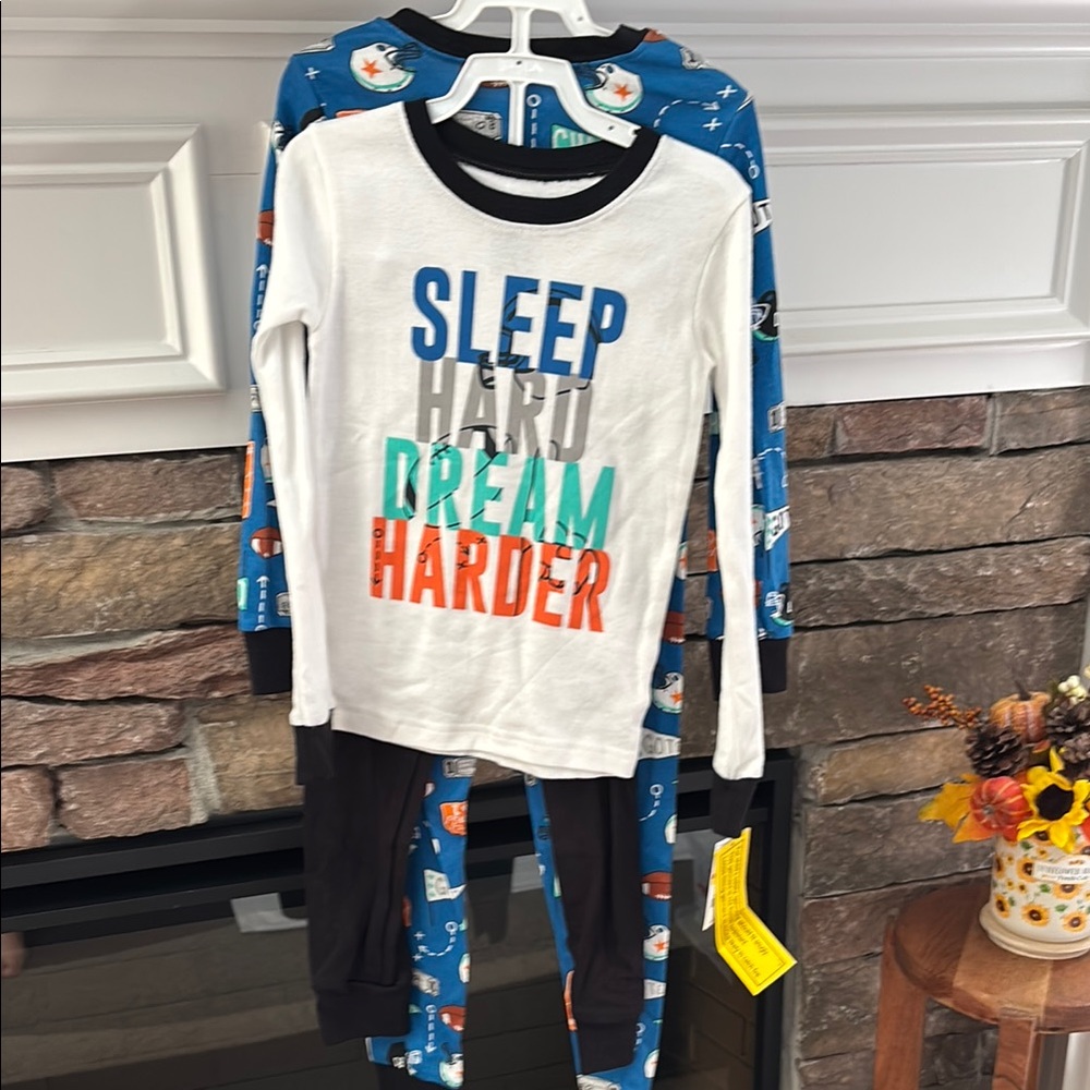 Carter's White and Blue Pajama Set Sleepwear